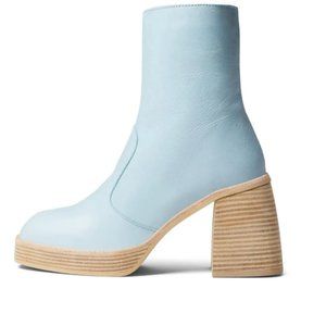 NEW $278 FREE PEOPLE CELESTE BLUE RUBY PLATFORM BOOTIES / BOOTS SIZE 38 / 8